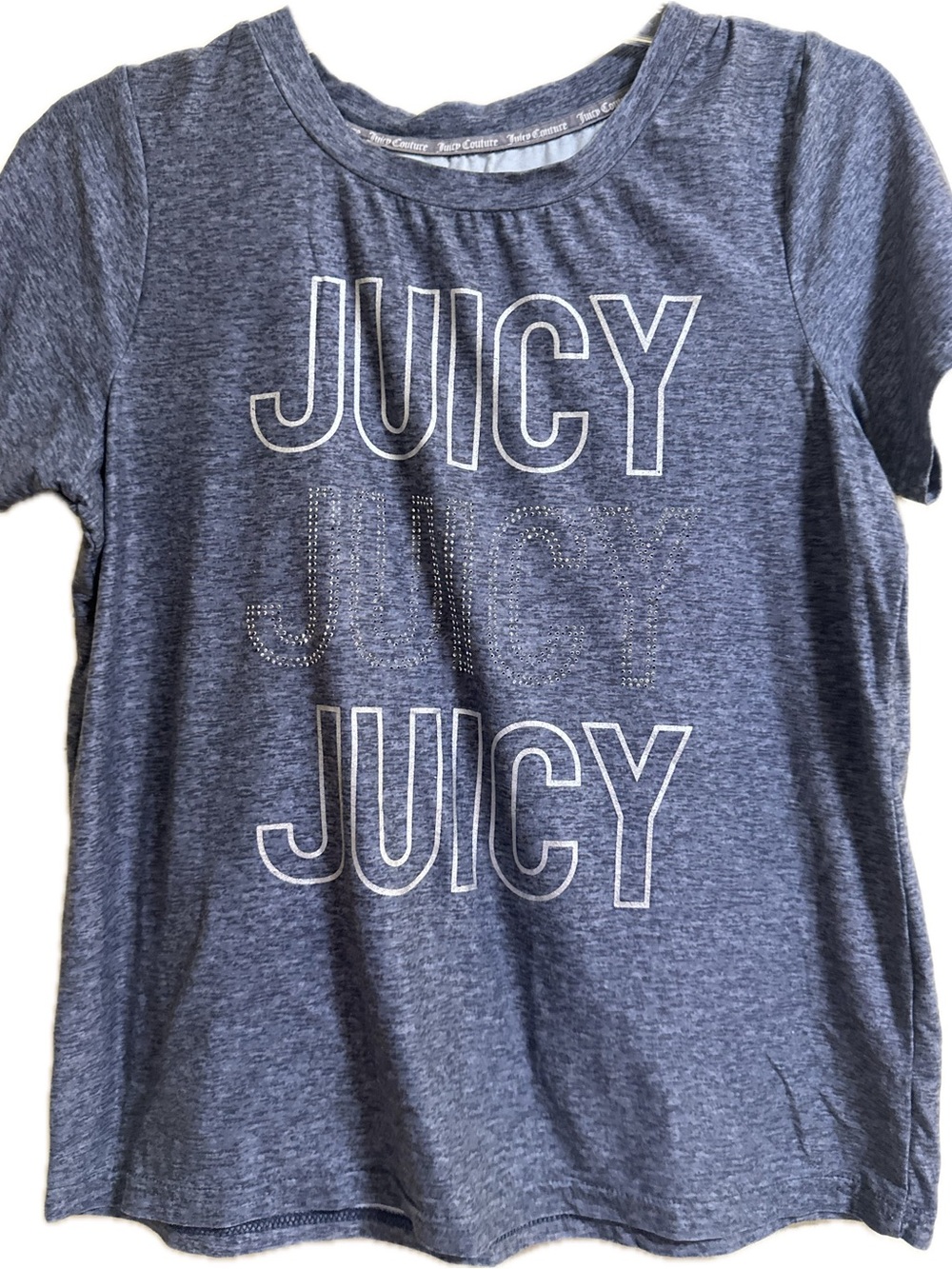 Juicy Couture Womens Blue Graphic Tee - Juicy Logo Small